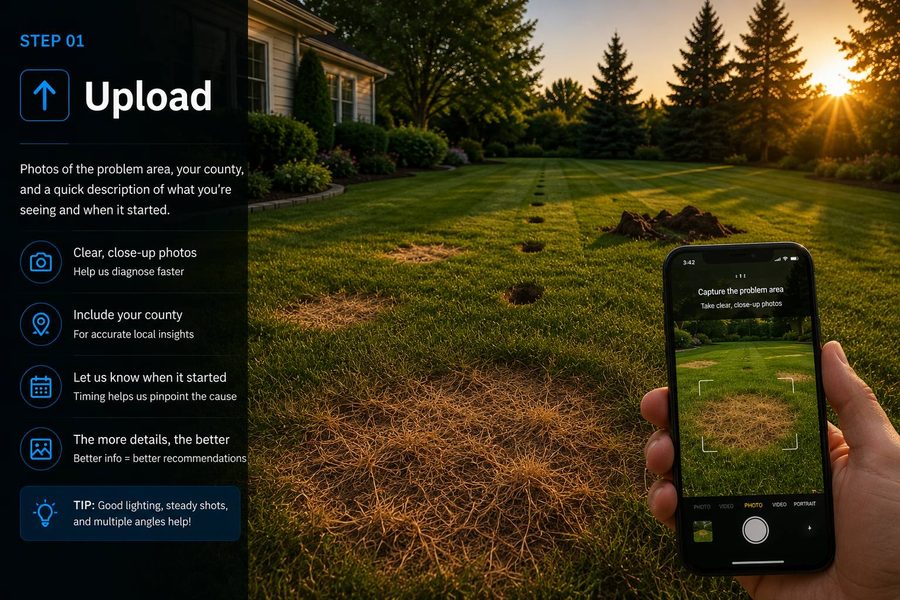 Upload photos of the problem area using your phone